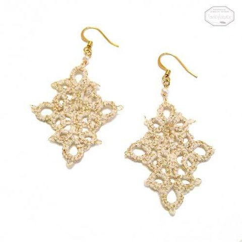 tatting lace white x gold