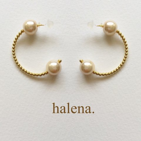 【halena.】 再販 パールフープピアス