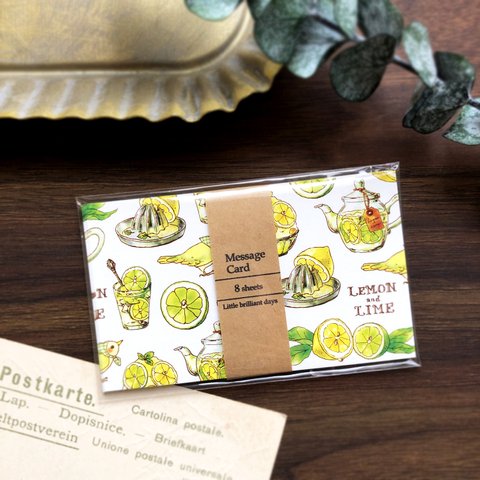 Message Card ”Lemon&Lime”《8sheets》｜レモンライムメッセージカード 夏 フルーツ