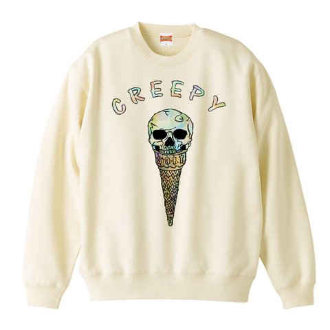 [カジュアルスウェット]  Creepy ice cream / Natural