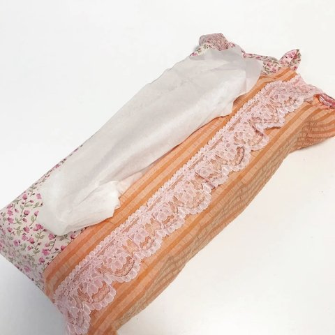 箱ティッシュケース【orange × pink】
