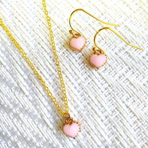 miniハート♡ネックレス&ピアス