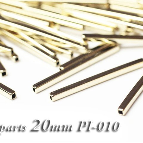 【16個】角パイプパーツ20×1.5mm《PI-010》（金色）