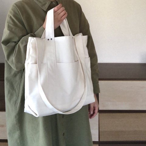 斜めがけtotebag きなり 11号帆布