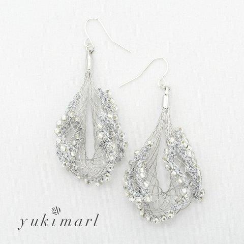 ワイヤーアート　ピアス　silver