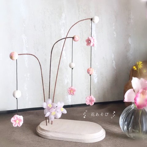 和風になりすぎない＊吊るし飾りミニ　桜