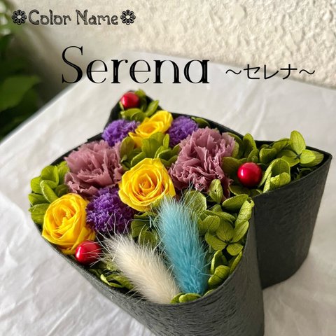 こねこばこ「Serena～セレナ～」オリジナル猫型フラワーボックス miniサイズ プリザーブドフラワー