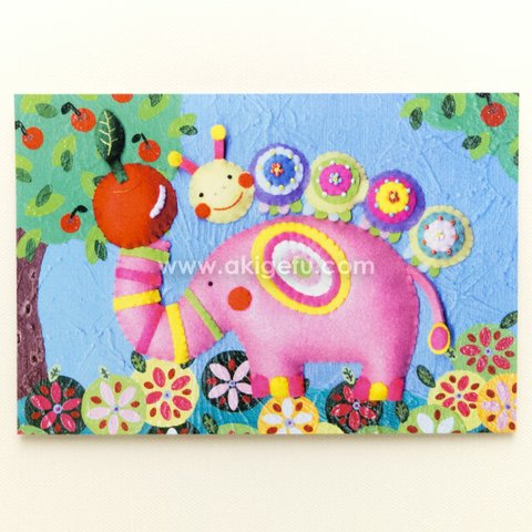 「ゾウとりんご」ポストカード2枚セット