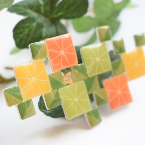 fruit cube＊柑橘系のブローチ