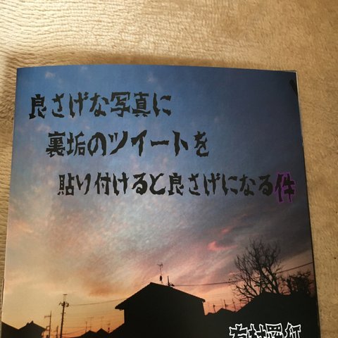 良さげな写真に裏垢のツイートを貼り付けると良さげになる件