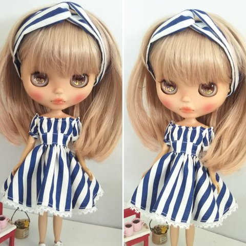 ブライス blythe ストライプ 夏 ワンピース