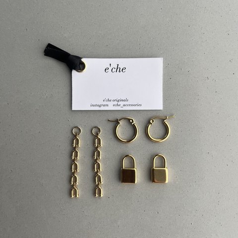 e’che originals small padlock changeable earrings ピアス/イヤリング
