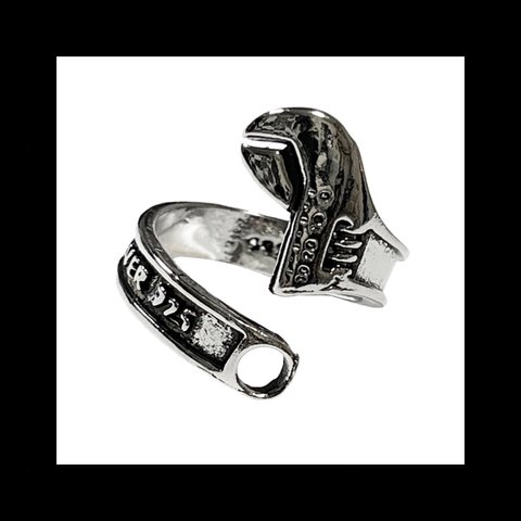 silver925【tool_spanner RING】工具 スパナー レンチ 病みかわいい ピープス シルバー パンク ロック メンズ 個性的 銀 ユニセックス  ストリート モード 