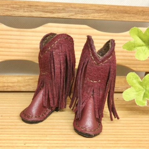  森き　フリンジブーツ　ウエスタン　　miniature boots.