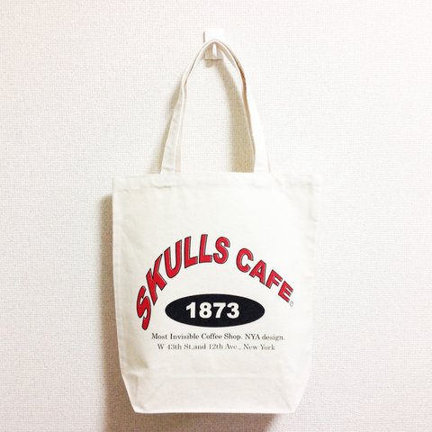 ★SKULLS CAFE トートバッグ★(ナチュラル)