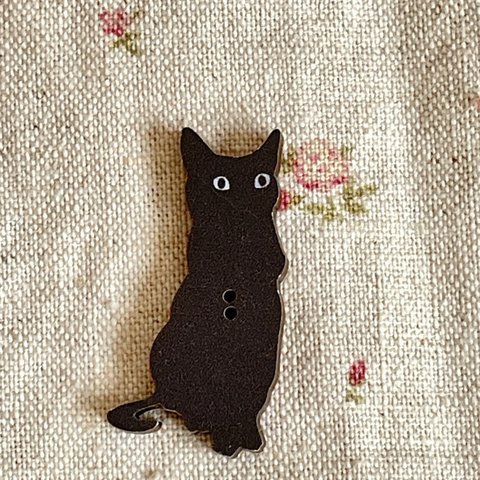 再入荷！フランスより　＊おしゃれな黒猫ちゃんのボタン＊