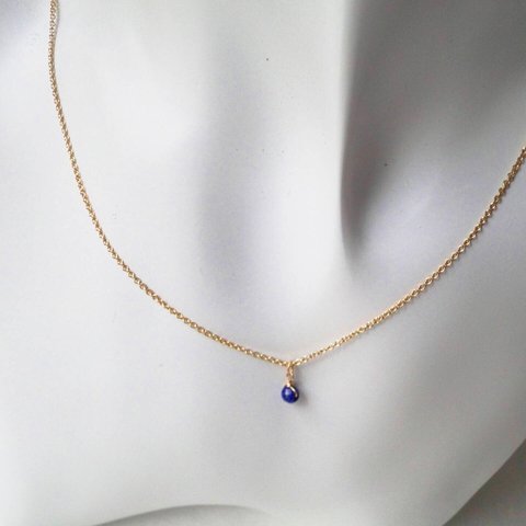 14kgf  ラピスラズリのシンプルネックレス〜lapis lazuli〜