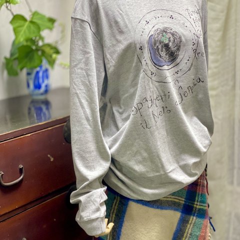 オーバーサイズ リブ袖ロングTシャツ〜Nero di Sepia（MixGlay）