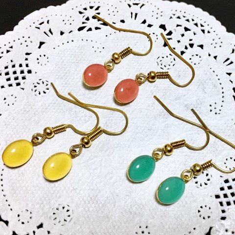 レジン ビタミンカラーのぷちっとピアス(イヤリングも可)