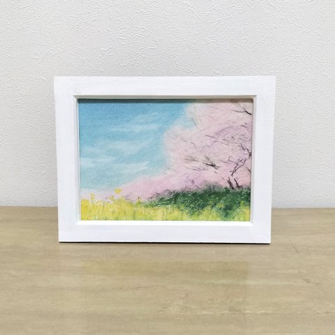 パステル　原画　『桜』　額縁付き　2L判サイズ