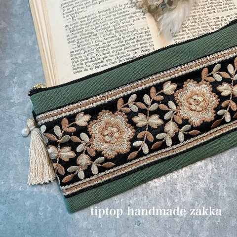 ▪️インド刺繍リボン▪️ハンドメイド・お財布ポーチ・財布・長財布・母の日