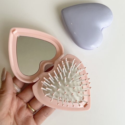 【pink #32】brush  × mirrorハートコンパクト