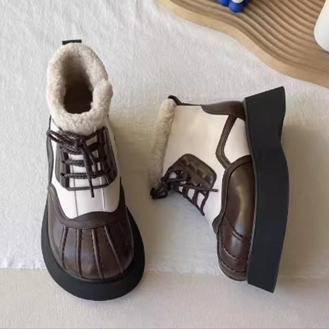 春の新しい 厚底 保温 ファッション 綿靴