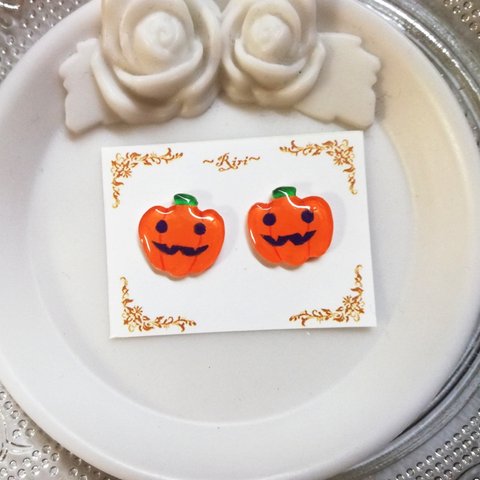 ハロウィンかぼちゃのピアス/イヤリング