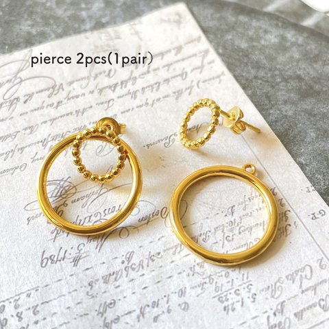 【NEW】2pcs（１pair）★pierce・joint ring（18kgpピアス）