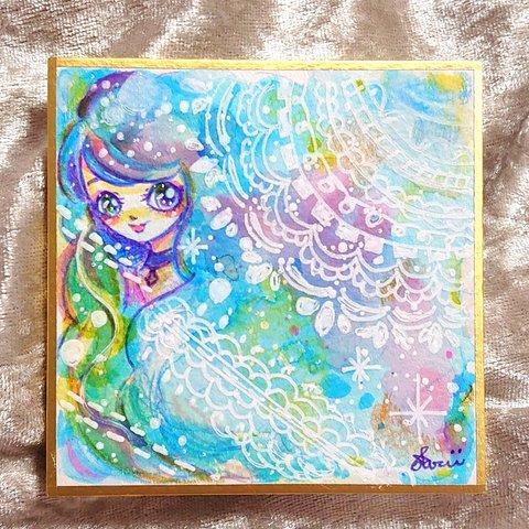💙May your heart be healed💙
【7.6×7.6センチ  ミニ色紙  原画イラスト】