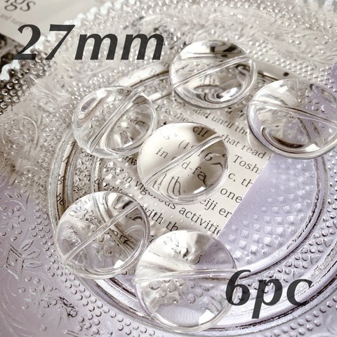 clear circle beads 27mm 【6pc】