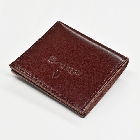 栃木レザー 薄い蓋のない財布 四角い コンパクト財布 ミニ財布 二つ折り財布 ギフト 財布 ワイン JAW020