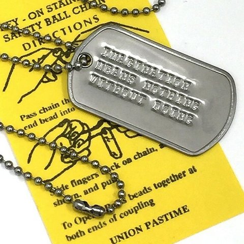 名言 DOGTAG 行動を伴わない想像力は何の意味も持たない DP-029 USA 新品