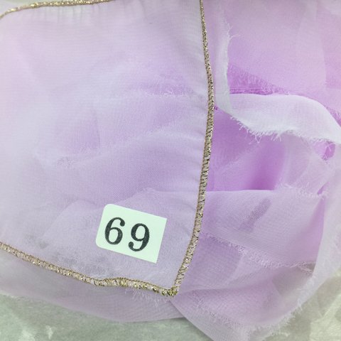 ほんのりパープル69 シフォン リボン 裂き布 裂き糸