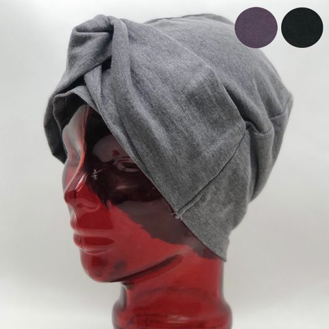 ケア帽子　ターバン風ニット帽子　医療用ニット帽子　天竺（UV加工）　女性用　レディース