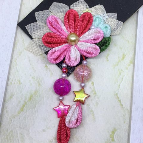 ❀つまみ細工 髪飾り✿ 星の妖精⭐シリーズ クラックビーズ /ヘアーアクセサリー ベビー キッズ