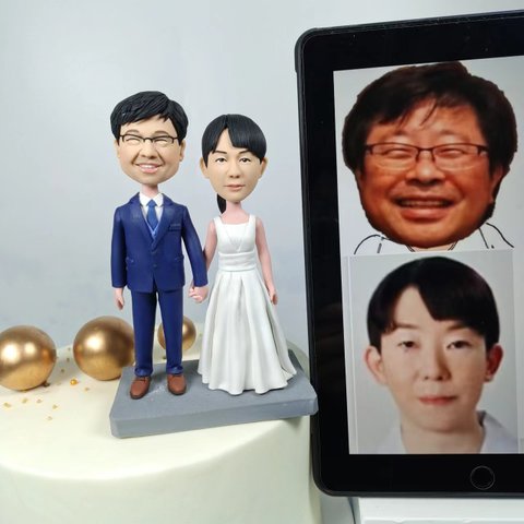 ケーキトッパー オーダーメイド 似顔絵プレゼント フィギュア人形ぬいぐるみ 結婚式祝い 周年記念日 夫婦 カップル 両親 恋人 プレゼント にプレゼント