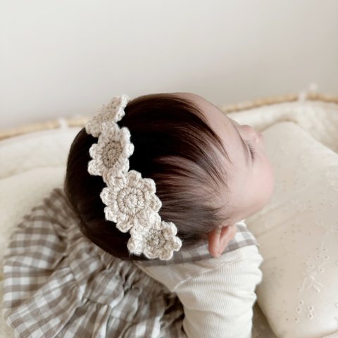 flower hair band * お花のヘアバンド * 花  * ベビーヘアバンド  * キッズヘアバンド * ナイロンゴム * お揃い * リンクコーデ * 双子コーデ  * 誕生日プレゼント