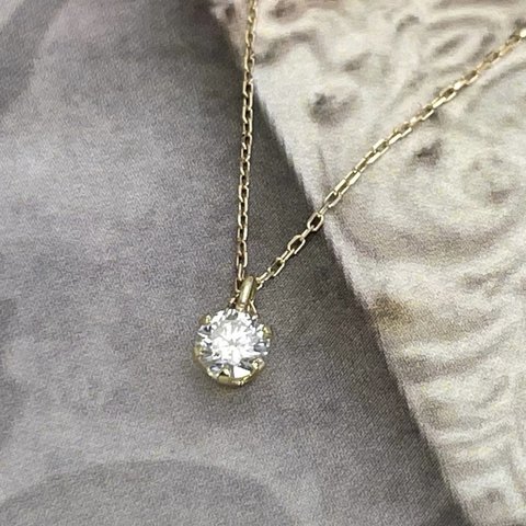 ～ひとつぶダイヤ～  K18YG  0.15ct  ダイヤモンド  ネックレス