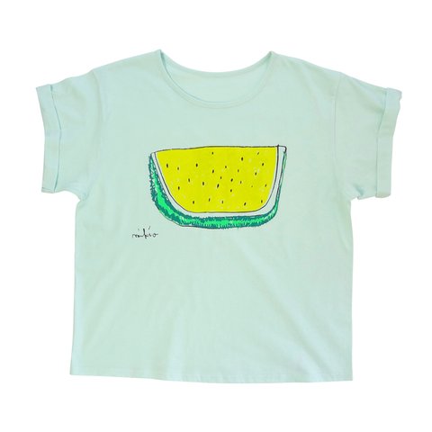 すいか ゆるふわレディースTシャツ きいろ