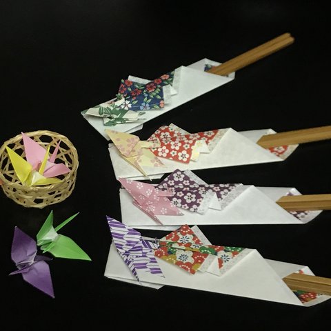 【小梅】春の訪れ♪お花柄  お箸付き箸袋4セット