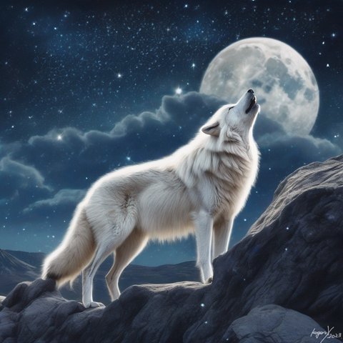 『月と白狼』ポストカード