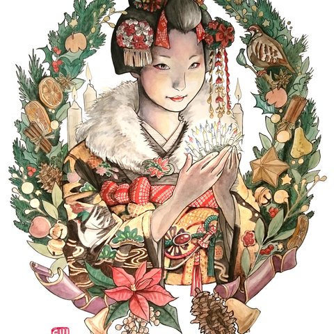 「クリスマス舞妓」A4ミニポスター