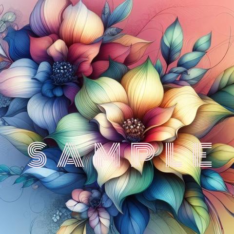 7色の花🪻🌿💖　花 イラスト ポスター 絵画 ダウンロード はな アート 壁紙 デジタルアート トギャラリー 花の絵 ギャラリー ウォールアート  