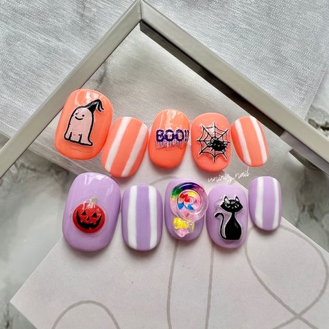 ハロウィン🎃マットネイル𓂃𓈒𓏸