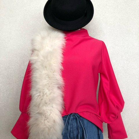 74.ちょこっとタートルバルーン袖プルオーバー(pink)