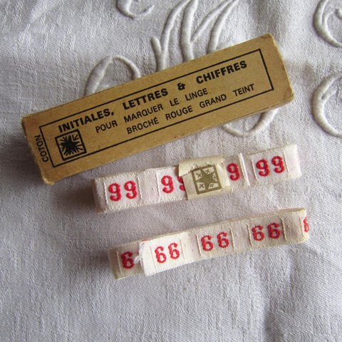 刺繍ナンバーテープ 99 フランスアンティーク