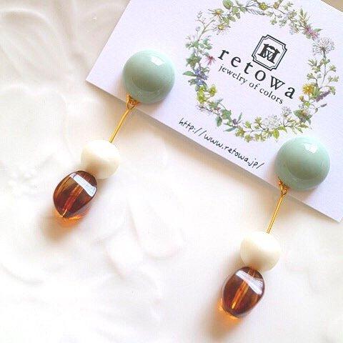 【SALE★早い者勝ち】simple classical mint beads pierce