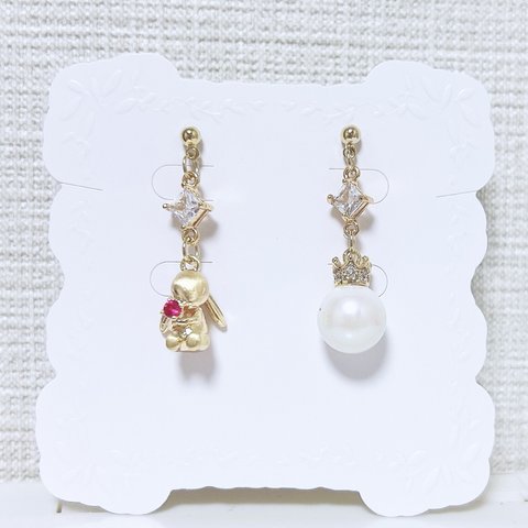 うさぎ x パール　ピアス♡イヤリング