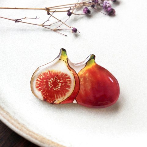 Fig brooch｜無花果（いちじく）のブローチ 秋 フルーツ